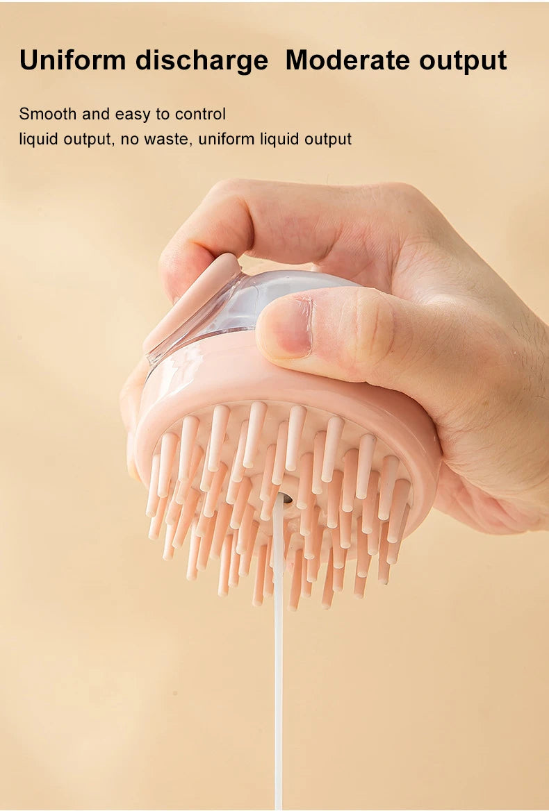 FurEase™ 2-in-1 Silicone Pet Bath Brush with Shampoo Dispenser
