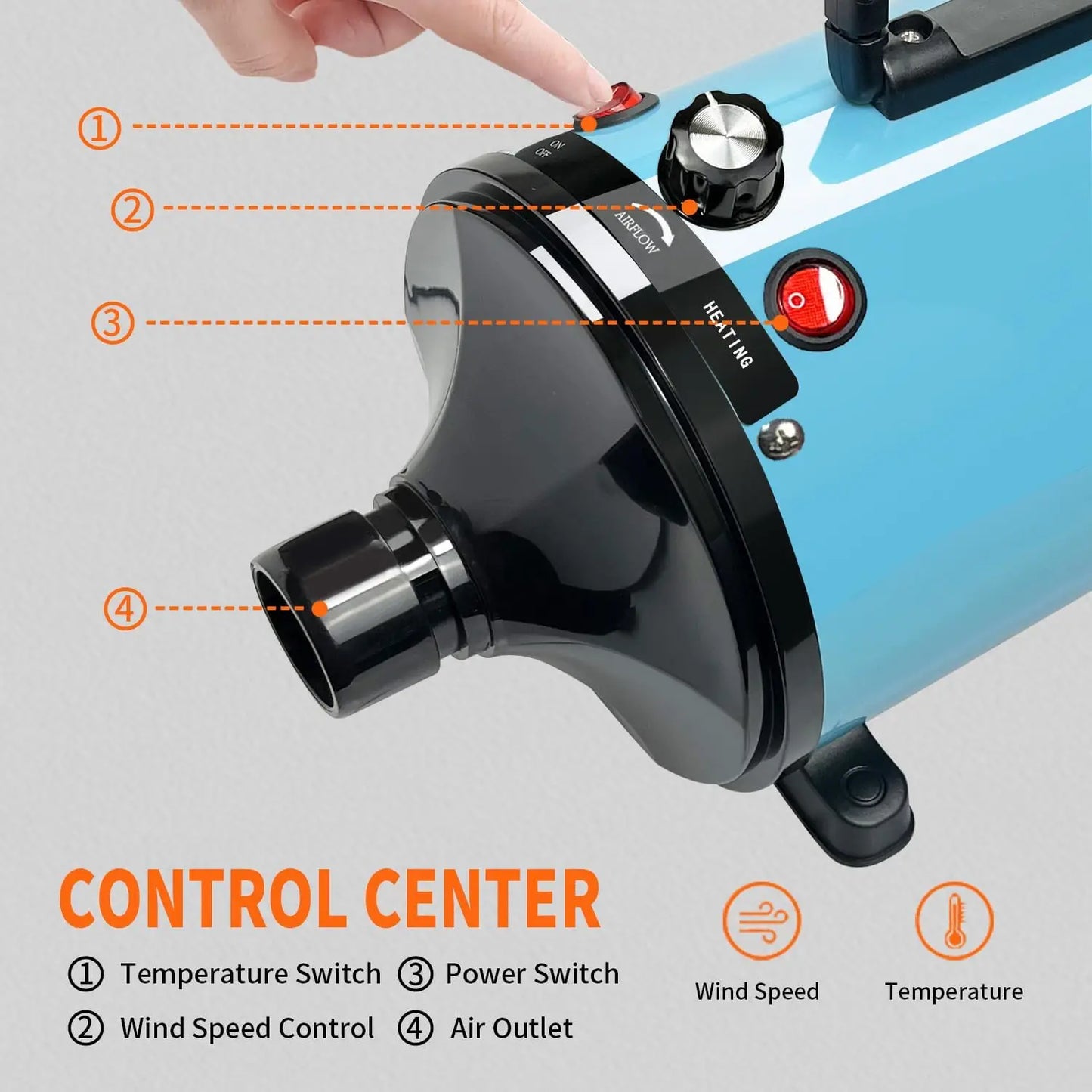 ProDry™ Adjustable Pet Hair Dryer – High-Power Grooming Blower for All Dog Sizes