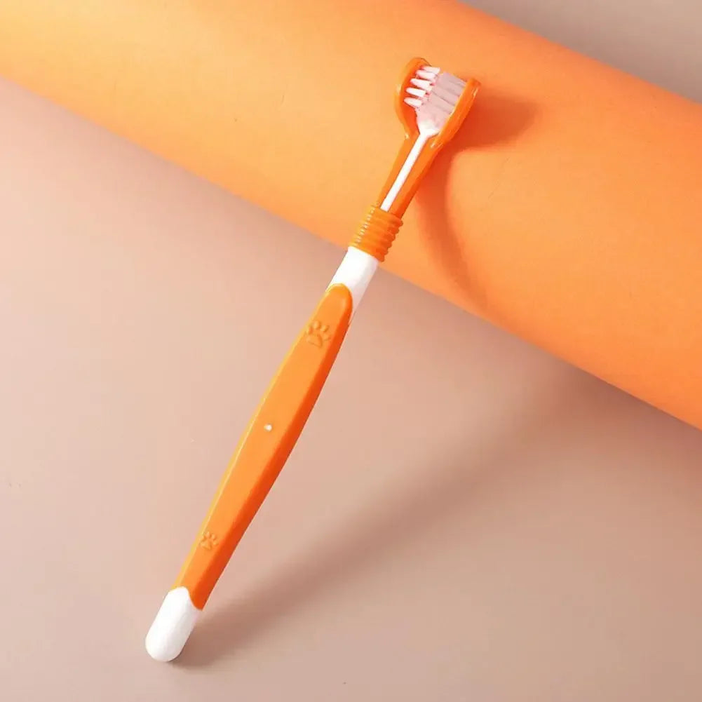 TriClean™ Three-Sided Pet Toothbrush for Dogs & Cats