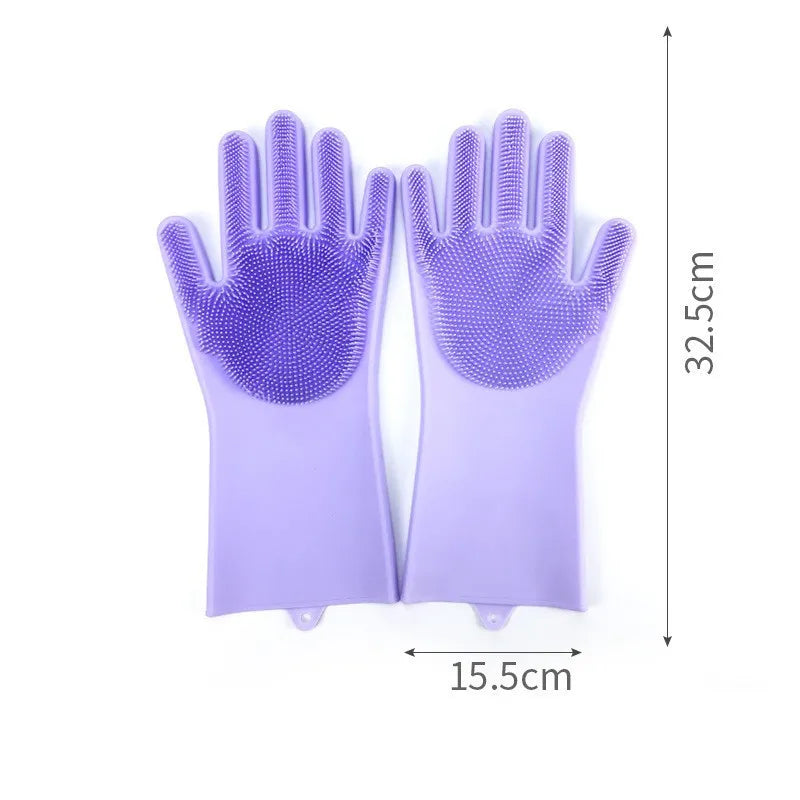Pet Grooming Cleaning Gloves Dog Cat Bathing Shampoo Gel Glove Scrubber Magic Cleanner Soft Silicone Pet Hair Removal Bath Glove