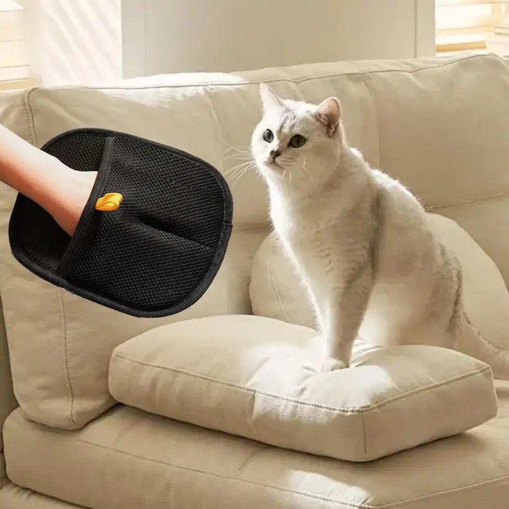 DualBrush™ Double-Sided Pet Grooming Gloves