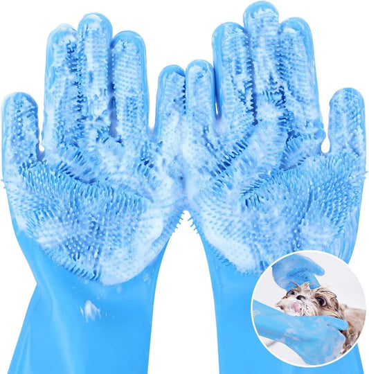 2-in-1 Silicone Scrubber & Hair Remover for Dogs & Cats