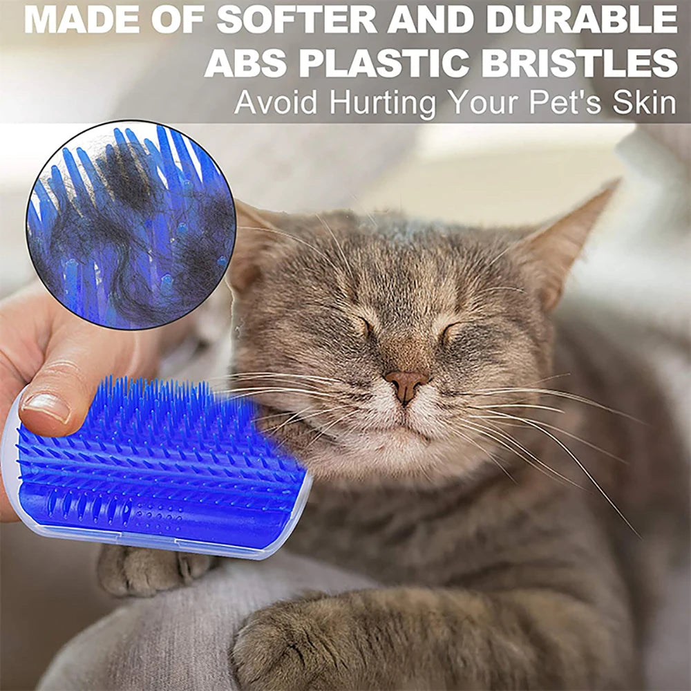 Cat Corner Self-Groomer Brush – Wall-Mounted Massage & Shedding Comb