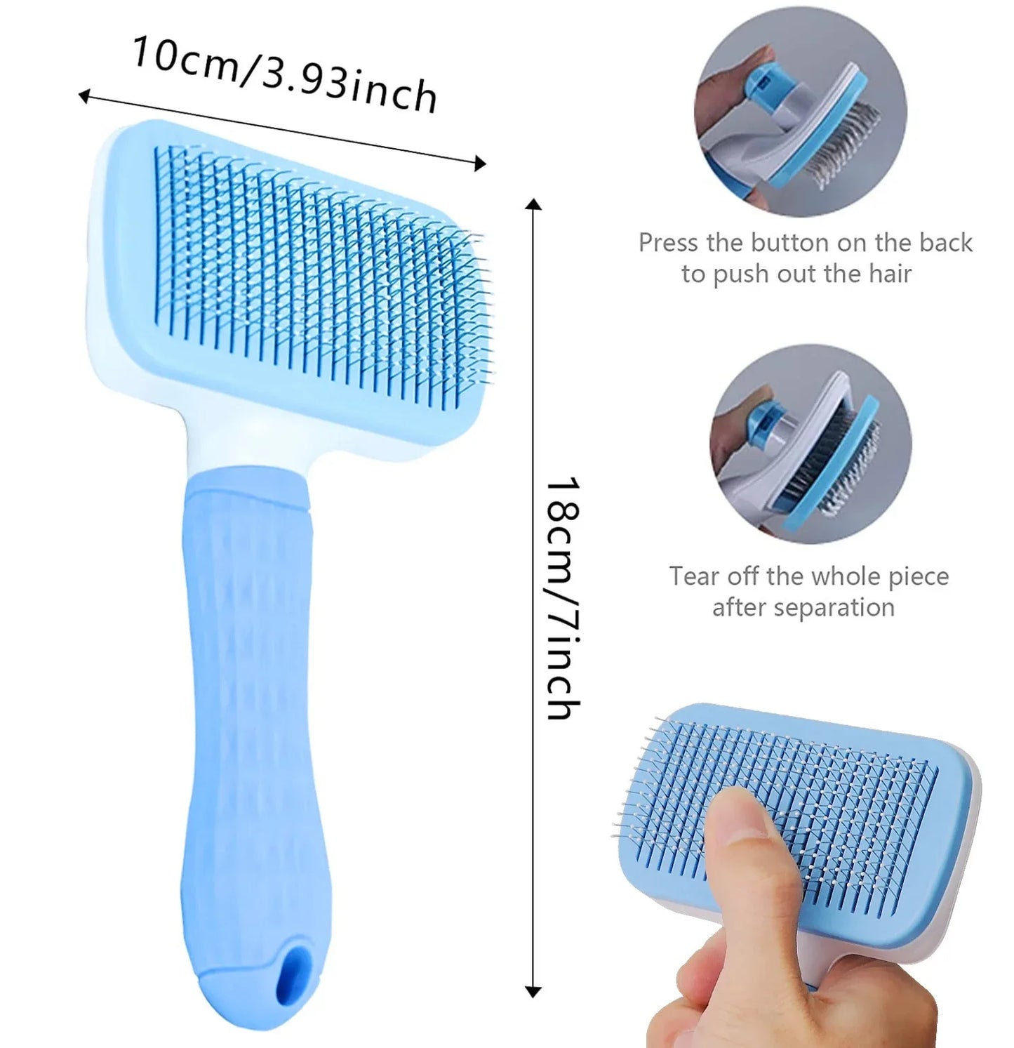 2-in-1 Pet Hair Remover & Grooming Brush – For Long Hair Dogs & Cats