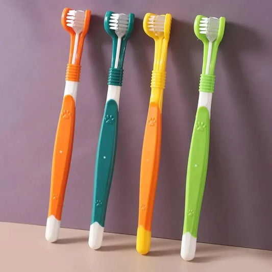 TriClean™ Three-Sided Pet Toothbrush for Dogs & Cats