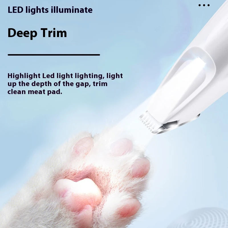SilentGlow™ Waterproof Pet Grooming Trimmer with LED Light
