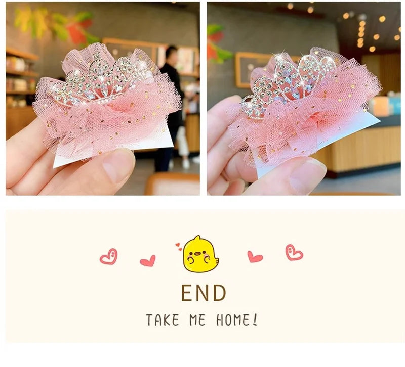 Multicolor Pet Hair Clip Crown Bow – Cute Lace Hairpins for Dogs & Cats