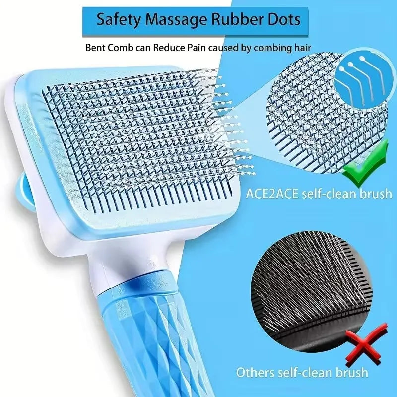 2-in-1 Pet Grooming & Hair Remover Brush – For Dogs & Cats