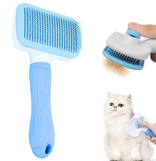 2-in-1 Pet Hair Remover & Grooming Brush – For Long Hair Dogs & Cats