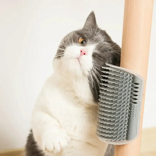 Cat Corner Self-Groomer Brush – Wall-Mounted Massage & Shedding Comb