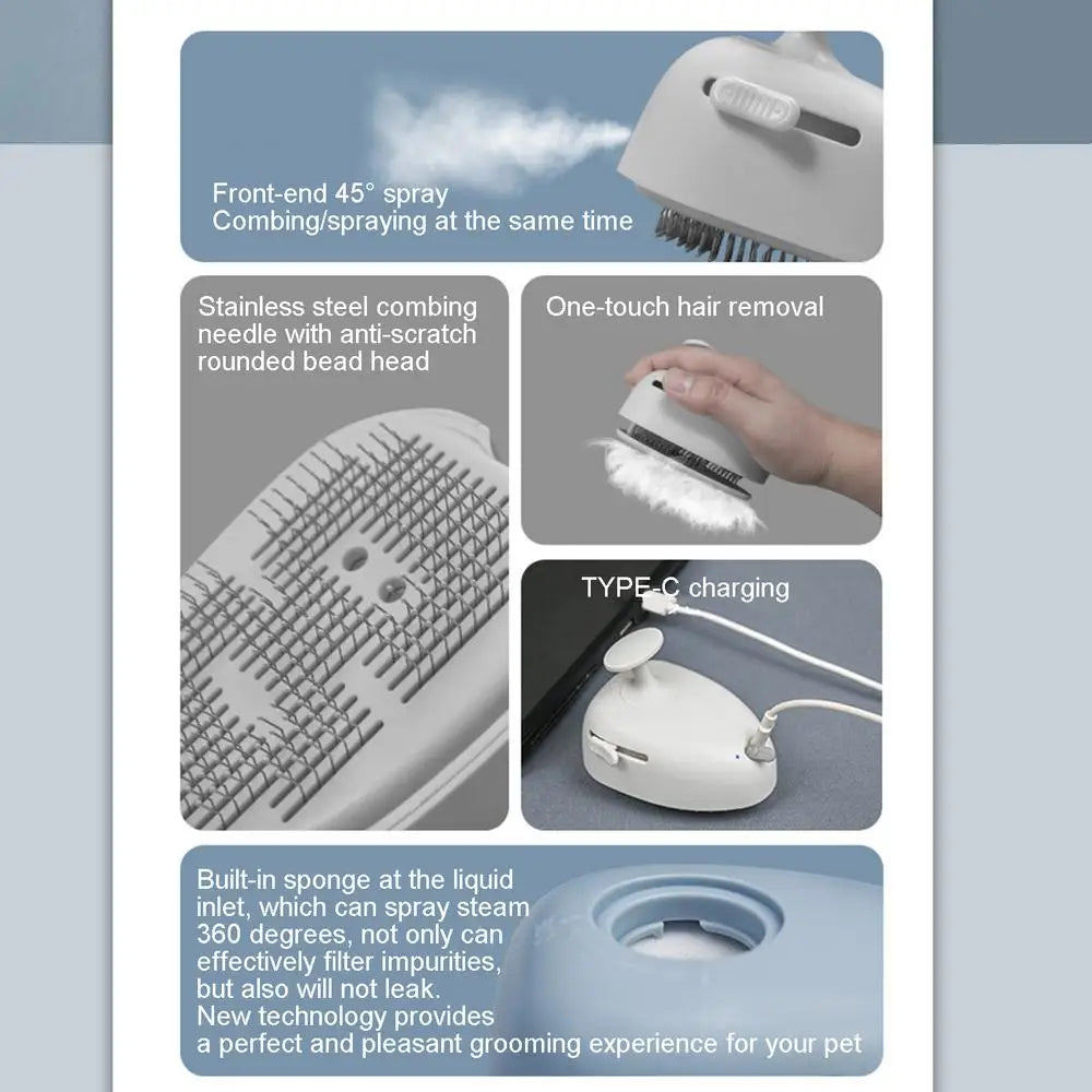 FurMist™ Cat Steam Grooming Brush