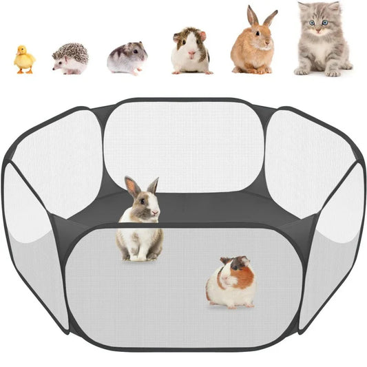 ClearView™ Foldable Pet Playpen – Portable Pop-Up Tent for Cats, Dogs & Small Animals
